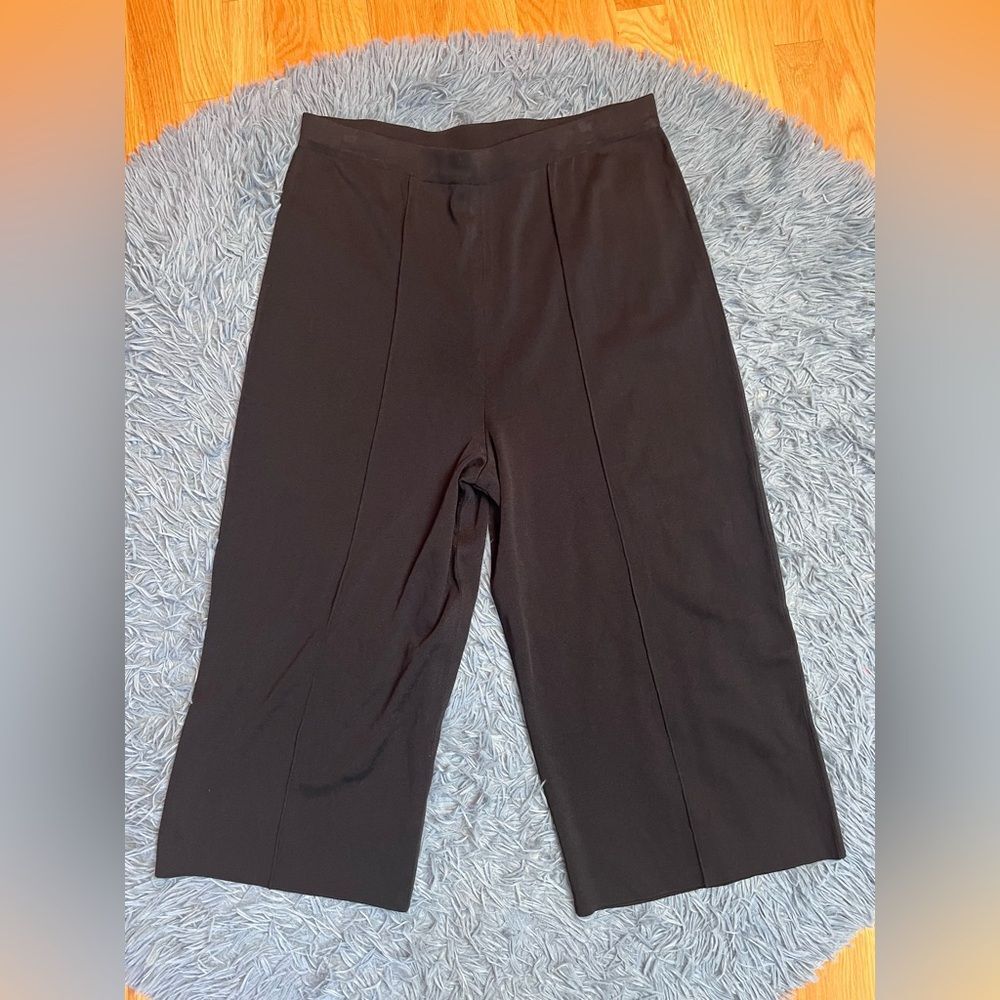 Exclusively Misook Black Women's Culottes Cropped Pants Size XL